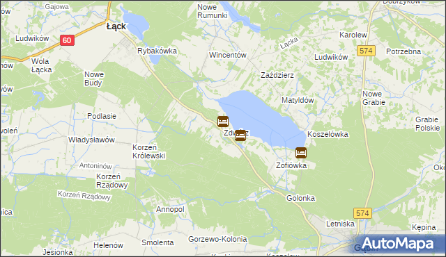 mapa Zdwórz, Zdwórz na mapie Targeo