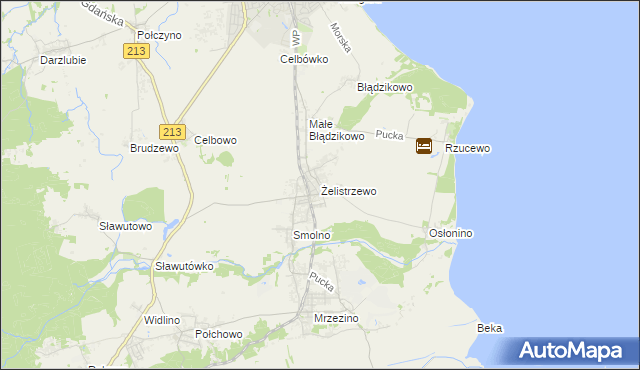 mapa Żelistrzewo, Żelistrzewo na mapie Targeo