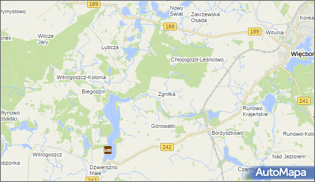 mapa Zgniłka, Zgniłka na mapie Targeo