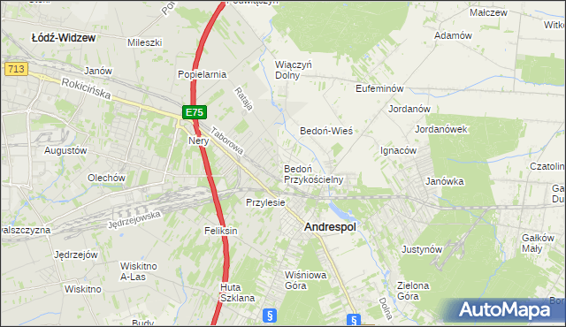 mapa Bedoń Przykościelny, Bedoń Przykościelny na mapie Targeo