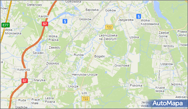 mapa Bogatki, Bogatki na mapie Targeo