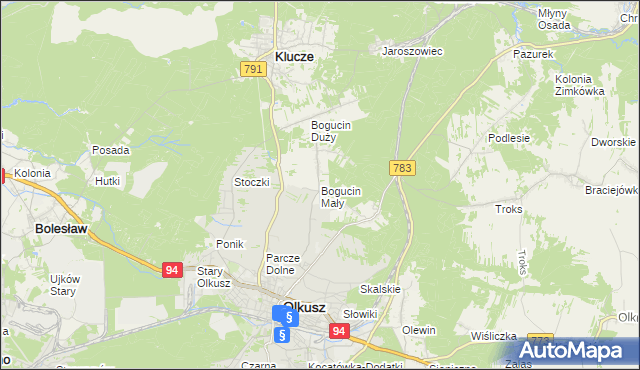 mapa Bogucin Mały, Bogucin Mały na mapie Targeo