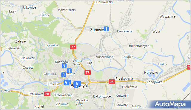 mapa Buszkowice gmina Żurawica, Buszkowice gmina Żurawica na mapie Targeo