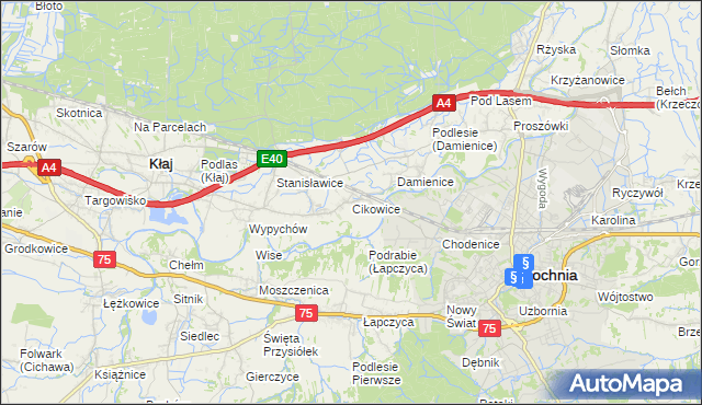 mapa Cikowice, Cikowice na mapie Targeo