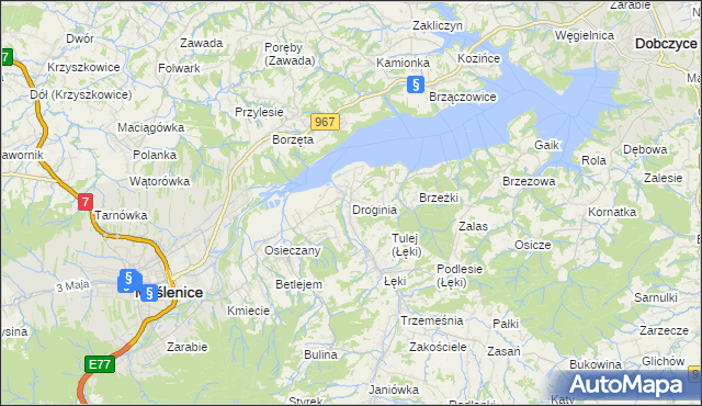 mapa Droginia, Droginia na mapie Targeo