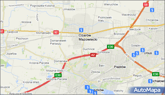mapa Duchnice, Duchnice na mapie Targeo