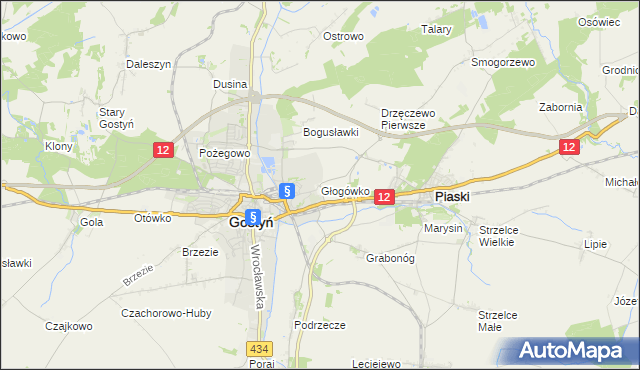 mapa Głogówko gmina Piaski, Głogówko gmina Piaski na mapie Targeo