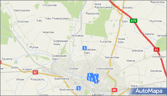 mapa Gołębiew Stary, Gołębiew Stary na mapie Targeo