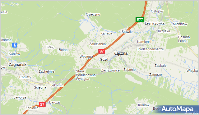mapa Gózd gmina Łączna, Gózd gmina Łączna na mapie Targeo