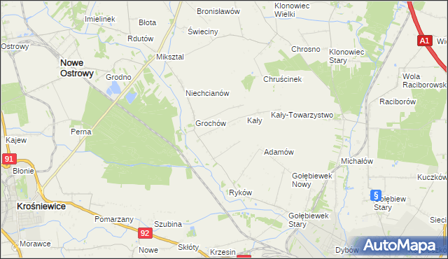 mapa Grochówek, Grochówek na mapie Targeo