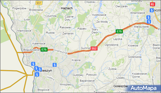 mapa Gumna, Gumna na mapie Targeo