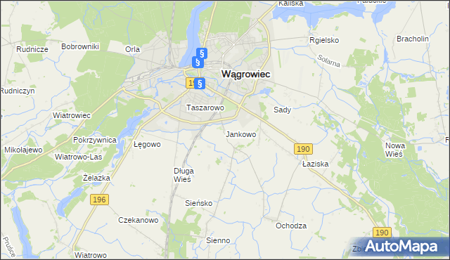 mapa Jankowo gmina Wągrowiec, Jankowo gmina Wągrowiec na mapie Targeo