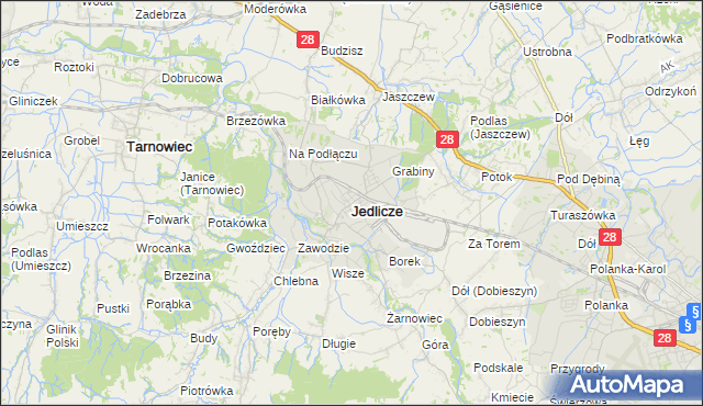 mapa Jedlicze, Jedlicze na mapie Targeo