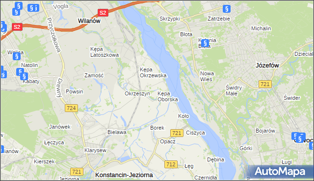 mapa Kępa Oborska, Kępa Oborska na mapie Targeo