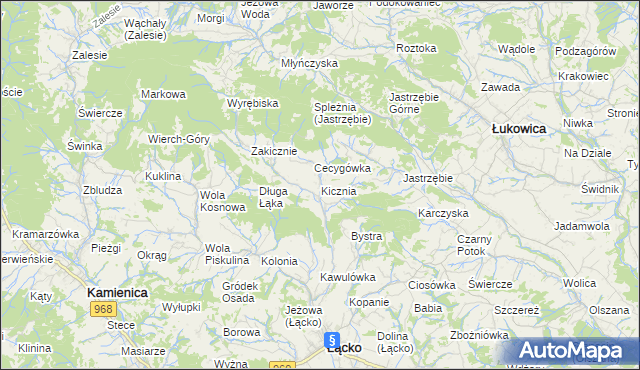 mapa Kicznia, Kicznia na mapie Targeo