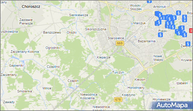 mapa Klepacze gmina Choroszcz, Klepacze gmina Choroszcz na mapie Targeo