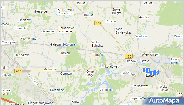 mapa Kopyść, Kopyść na mapie Targeo