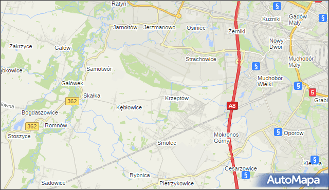 mapa Krzeptów, Krzeptów na mapie Targeo