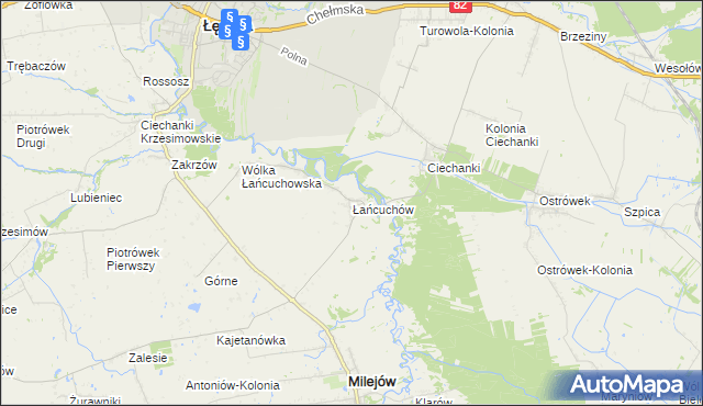 mapa Łańcuchów, Łańcuchów na mapie Targeo