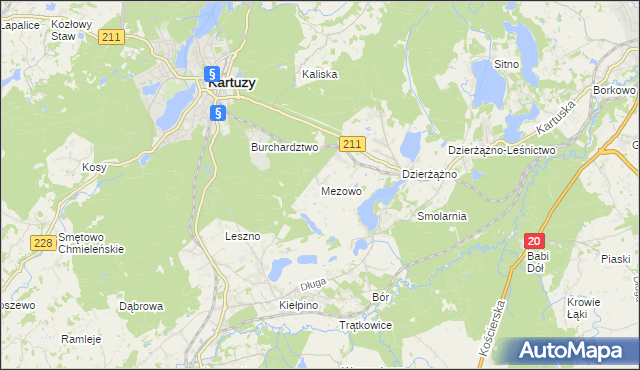 mapa Mezowo, Mezowo na mapie Targeo