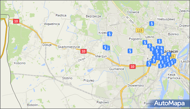 mapa Mierzyn gmina Dobra (Szczecińska), Mierzyn gmina Dobra (Szczecińska) na mapie Targeo
