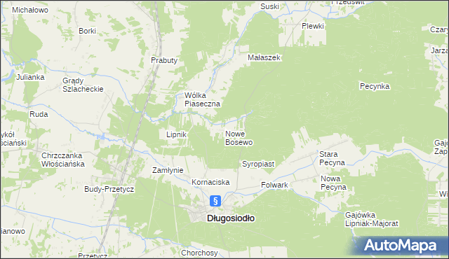mapa Nowe Bosewo, Nowe Bosewo na mapie Targeo
