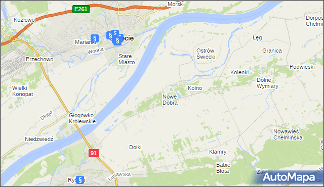 mapa Nowe Dobra gmina Chełmno, Nowe Dobra gmina Chełmno na mapie Targeo