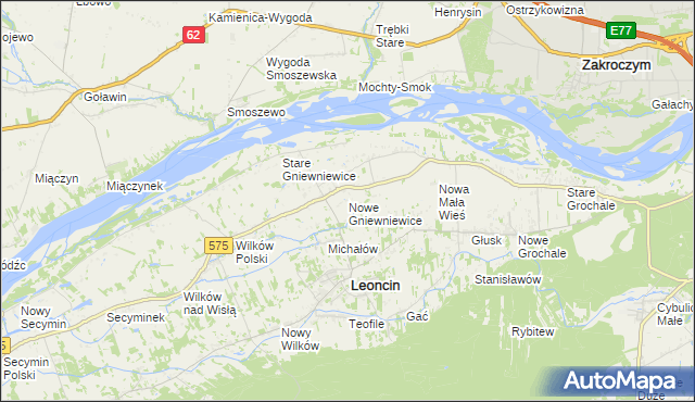 mapa Nowe Gniewniewice, Nowe Gniewniewice na mapie Targeo