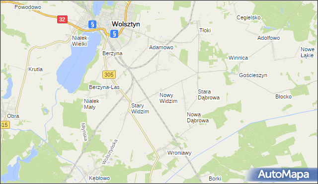mapa Nowy Widzim, Nowy Widzim na mapie Targeo