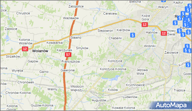 mapa Podkończyce, Podkończyce na mapie Targeo
