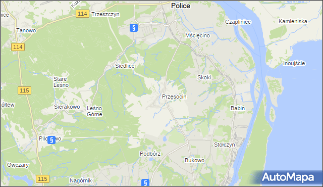 mapa Przęsocin, Przęsocin na mapie Targeo