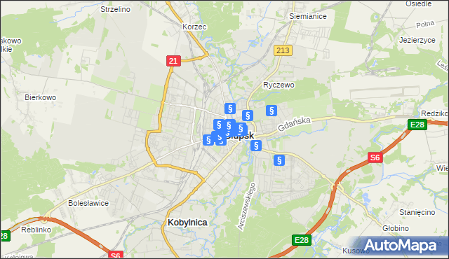 mapa Słupska, Słupsk na mapie Targeo