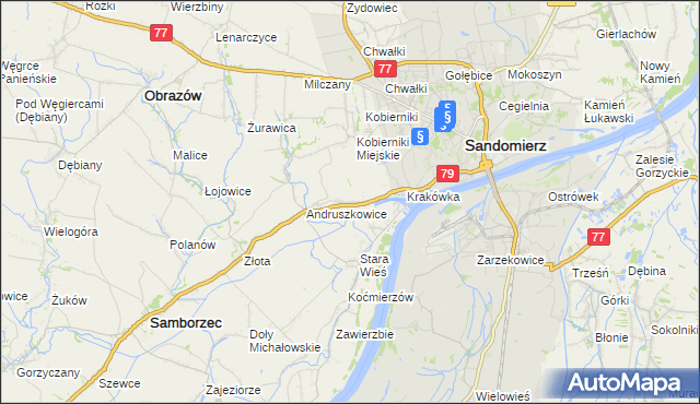 mapa Strochcice, Strochcice na mapie Targeo