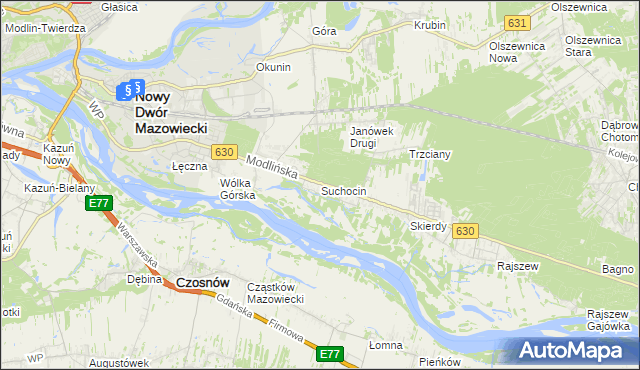 mapa Suchocin gmina Jabłonna, Suchocin gmina Jabłonna na mapie Targeo