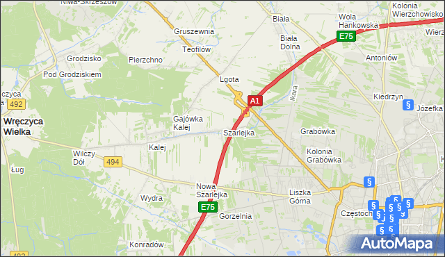 mapa Szarlejka, Szarlejka na mapie Targeo