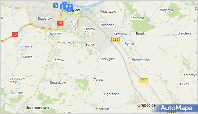 mapa Szczyglice gmina Głogów, Szczyglice gmina Głogów na mapie Targeo