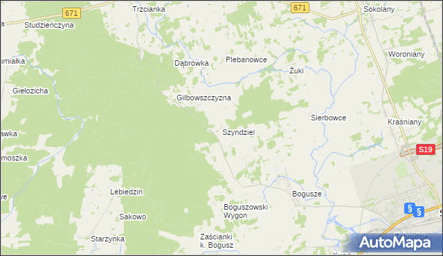 mapa Szyndziel, Szyndziel na mapie Targeo