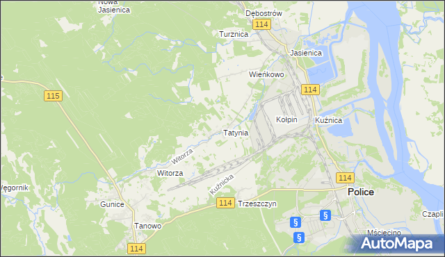 mapa Tatynia, Tatynia na mapie Targeo