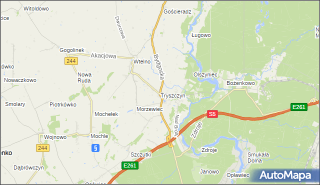 mapa Tryszczyn, Tryszczyn na mapie Targeo