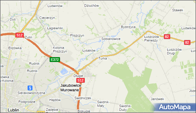 mapa Turka gmina Wólka, Turka gmina Wólka na mapie Targeo