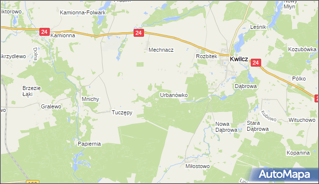 mapa Urbanówko, Urbanówko na mapie Targeo