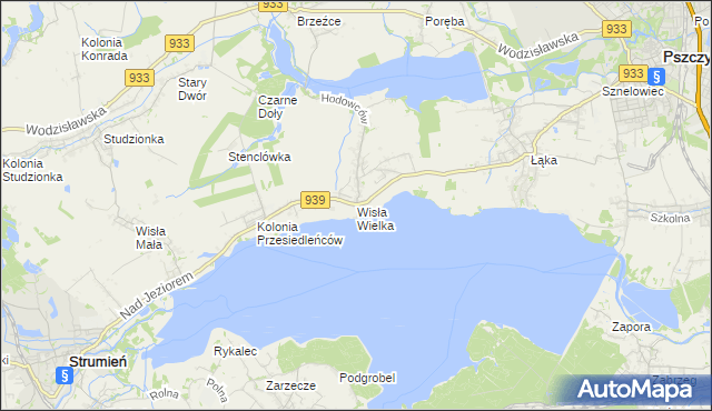 mapa Wisła Wielka, Wisła Wielka na mapie Targeo