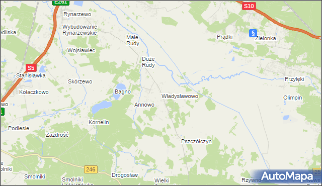 mapa Władysławowo gmina Łabiszyn, Władysławowo gmina Łabiszyn na mapie Targeo