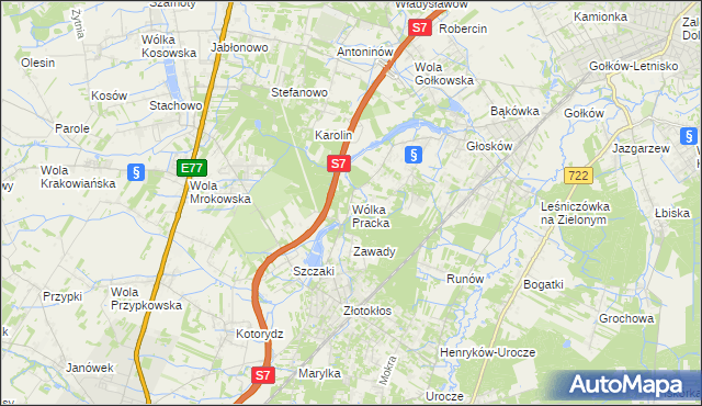 mapa Wólka Pracka, Wólka Pracka na mapie Targeo
