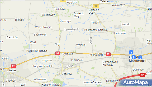 mapa Wolskie, Wolskie na mapie Targeo