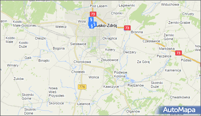 mapa Zbludowice, Zbludowice na mapie Targeo