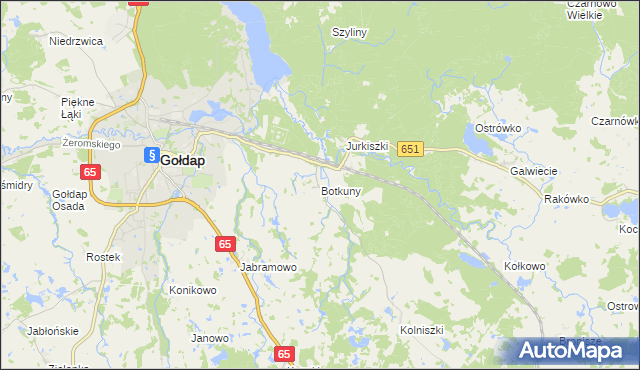 mapa Botkuny, Botkuny na mapie Targeo