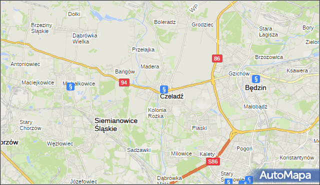 mapa Czeladź, Czeladź na mapie Targeo