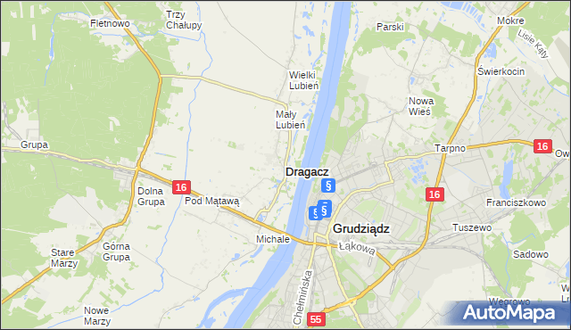 mapa Dragacz, Dragacz na mapie Targeo