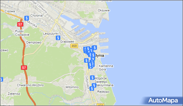 mapa Gdyni, Gdynia na mapie Targeo
